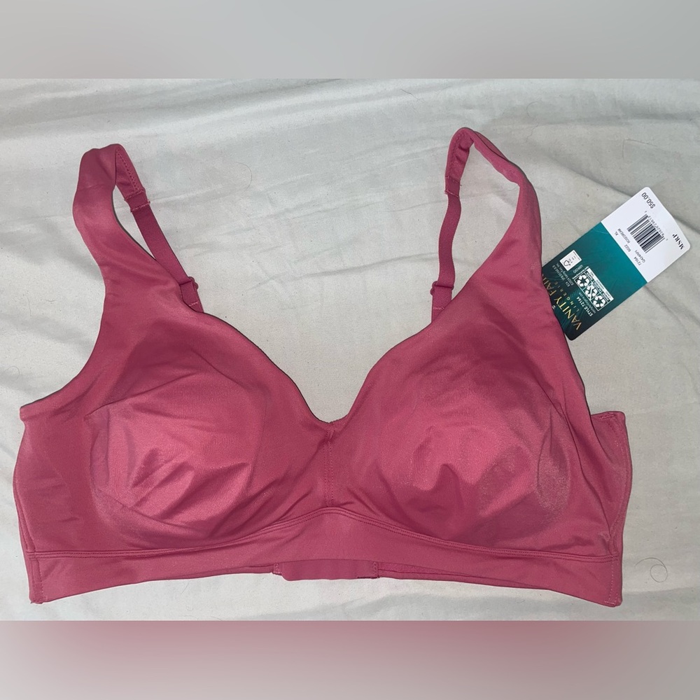 NWT XL Wine Red Vanity Fair Lingerie Beauty Back Wireless with Lift Bra